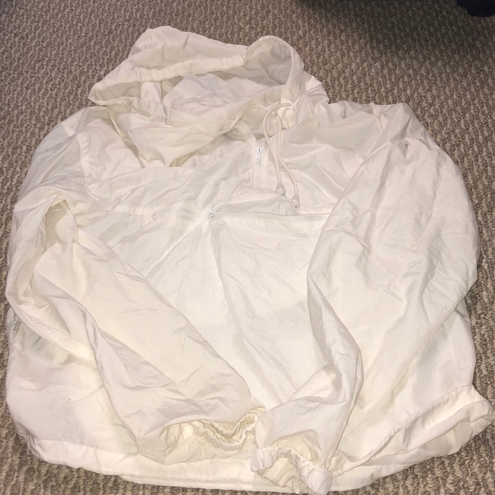 White rain jacket worn twice